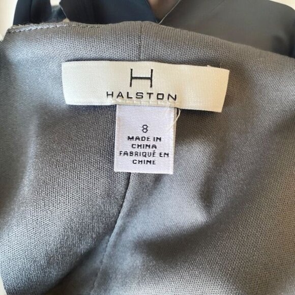 NWT H By Halston Metallic Faux Suede Dress Gunmetal, Size 8 - Picture 7 of 15